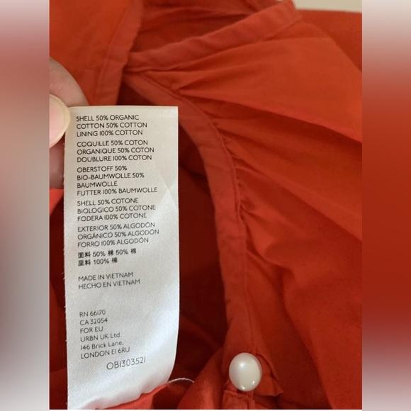 Anthropologie Maeve Chrysanthemum Wide-Leg Jumpsuit Orange Sleeveless Size L - Picture 8 of 11